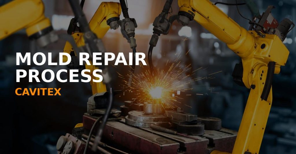 repaired forging die cavity